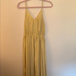 Mustard Seed Yellow Checkered Maxi Dress